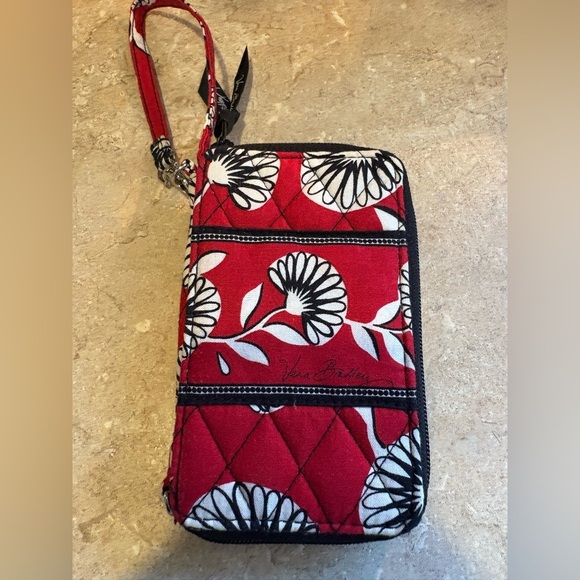 COPY - Vera Bradley Deco Daisy Pattern Carry It All Wristlet Wallet - Red Black… - Picture 8 of 13